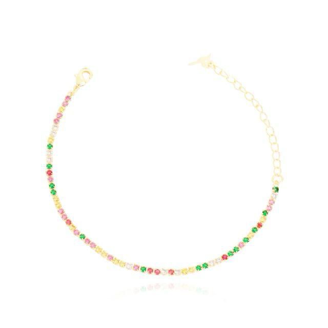 Pulseira Reviera com Zircônia Colorida