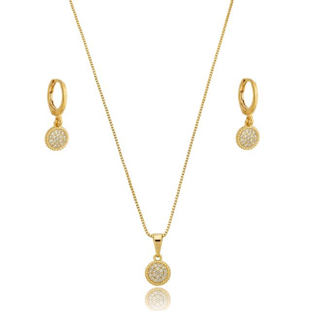 Conjunto Veneziana Círculo Cravejado