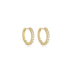 Brinco Argola Média Cravejada