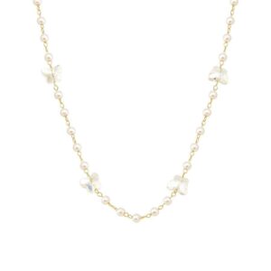 Colar de Pérola com Borboleta Incolor