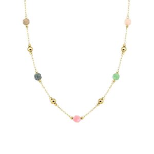 Colar Pedras e Bola Lisa