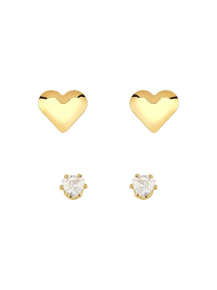 Dupla de Brinco Coração e Ponto Luz Infantil