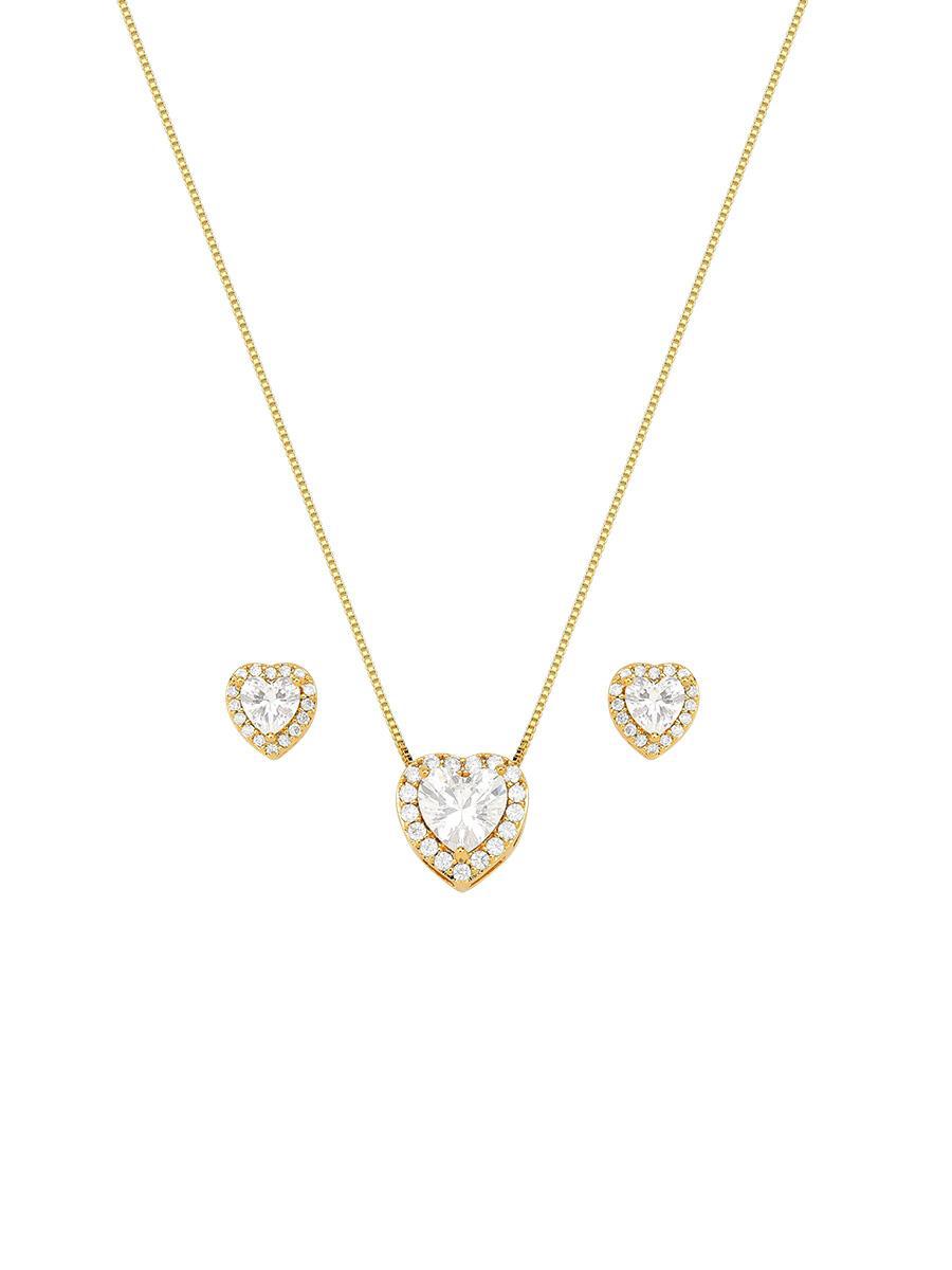 Conjunto Coração Delicado Cravejado