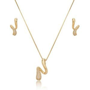 Conjunto Elegance Curvo Cravejado