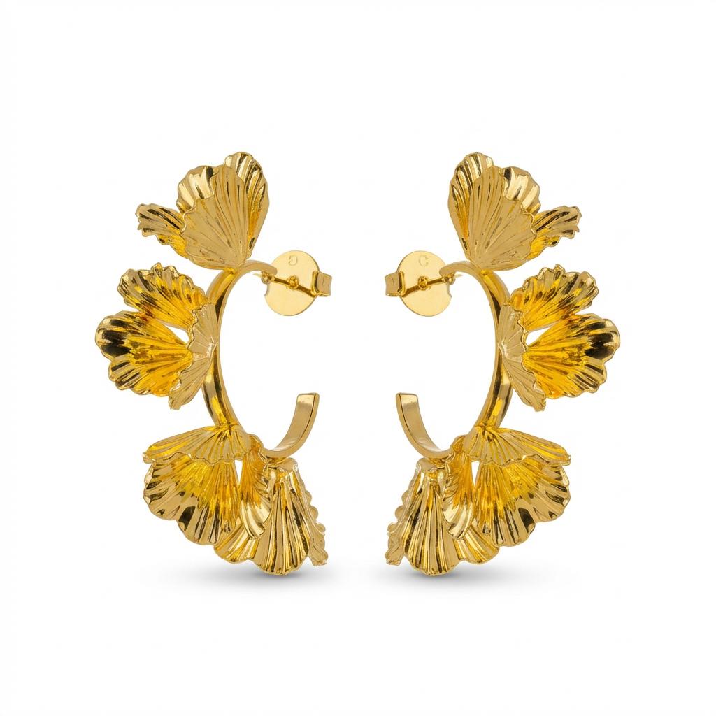 Brinco Argola Ramo Dourado