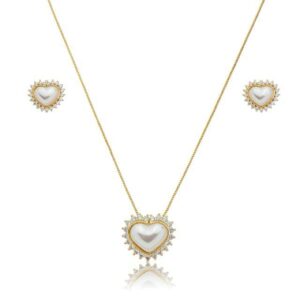 Conjunto Coração de Madrepérola