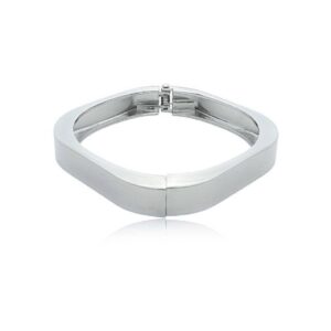 Bracelete Quadrado Liso em Ródio