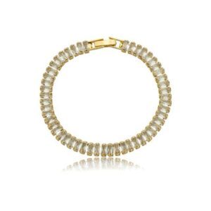 Pulseira Zircônia Baguete Cristal