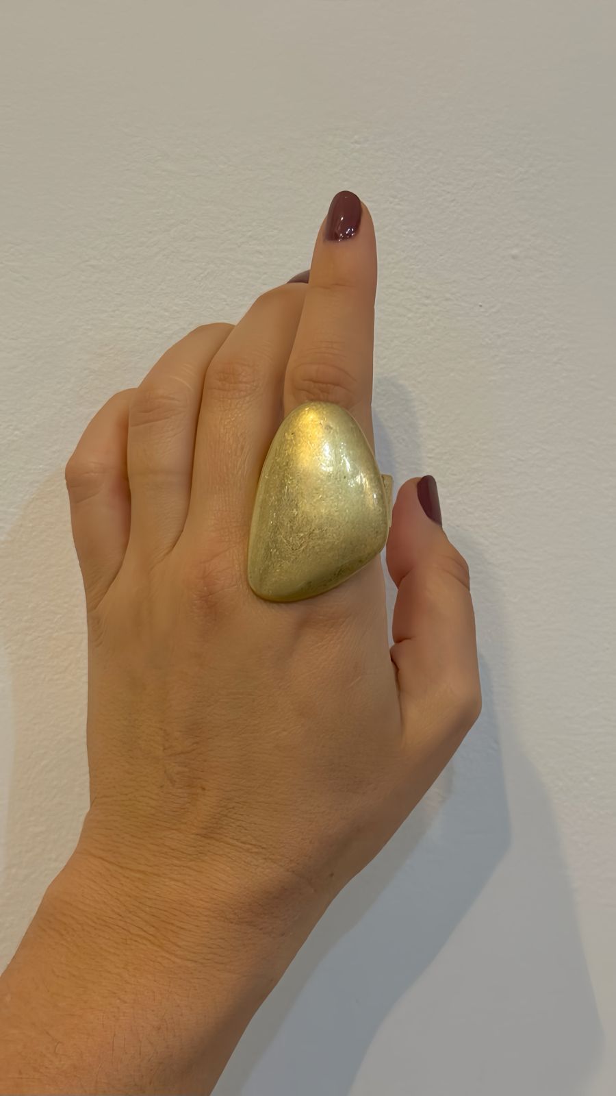  Anel Prisma Dourado 