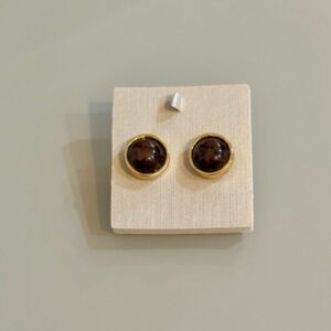 Brinco Cabochon Dourado
