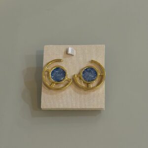 Brinco Órbita Quartzo Azul 